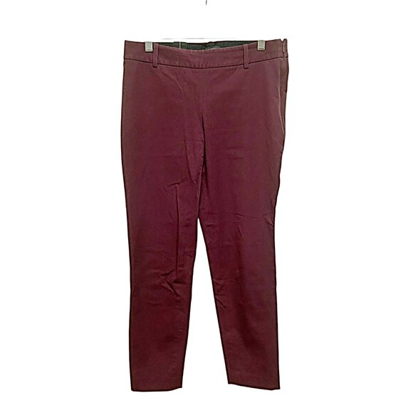 Babaton Elliot Bi Stretch Low Rise Slim Leg Grazer Burgundy Red Pants Size 8 - Picture 1 of 5